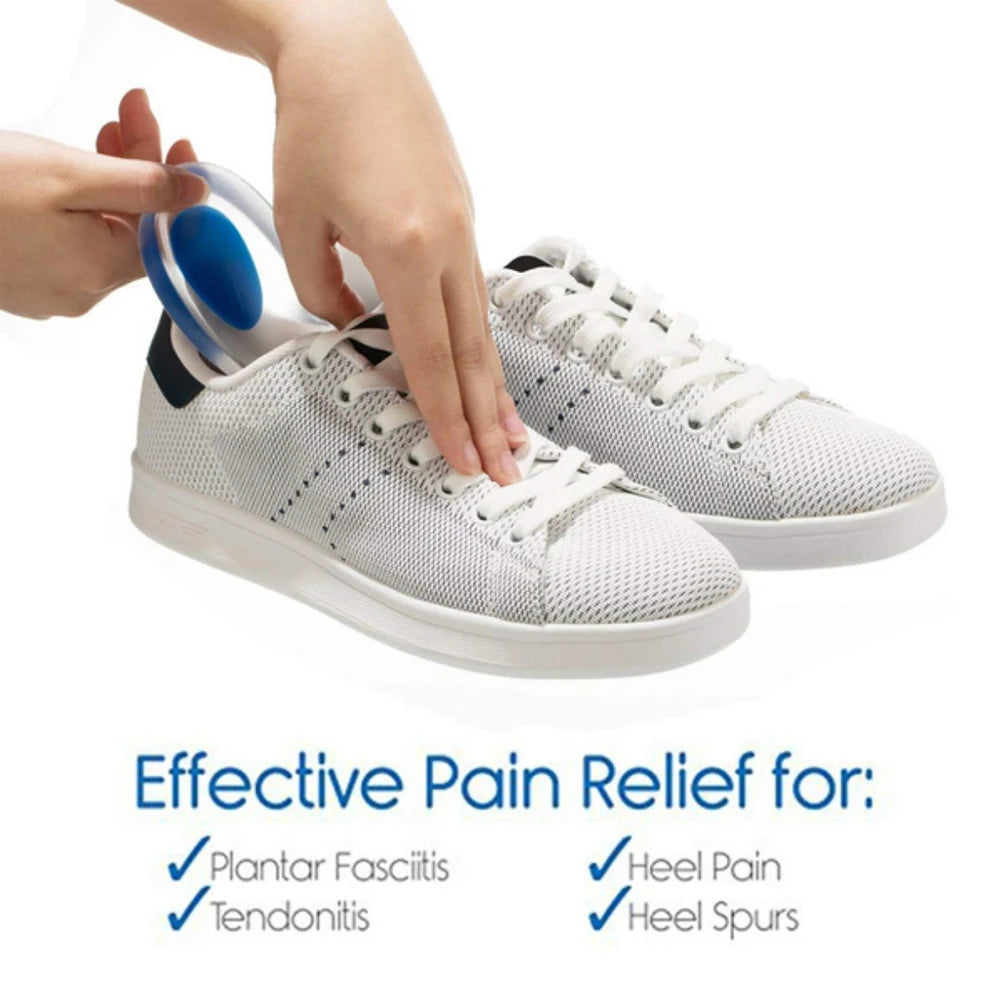 Medical Silicone Heel Protector Insoles – Inserts for Heel Spur Relief, Plantar Fasciitis Pain & Pressure Reduction