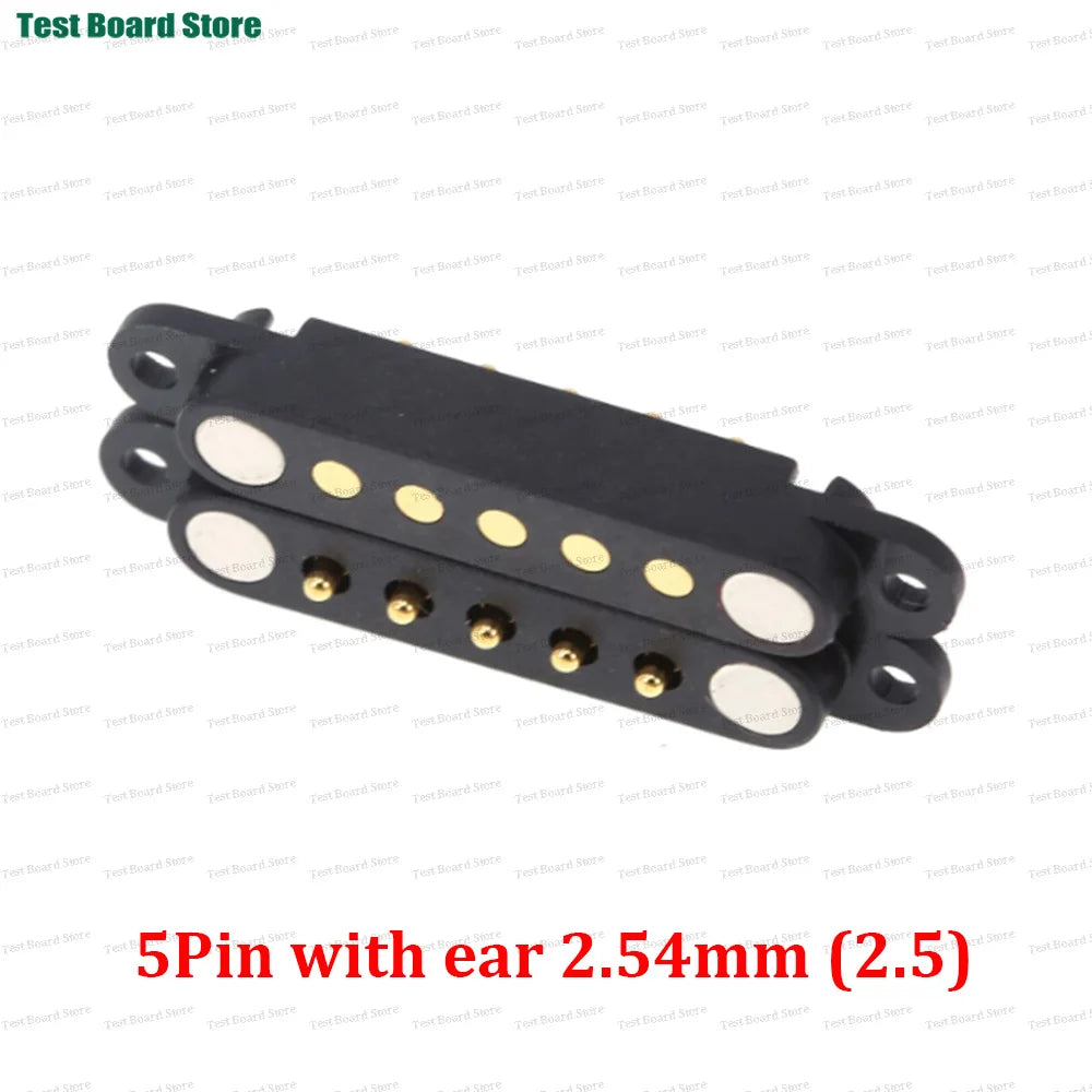 2A DC Magnetic Pogo Pin Connector - 2–8 Pin Spring-Loaded Male/Female Power Socket, 2.5/2.54/2.8mm Pitch, 1–5 Sets