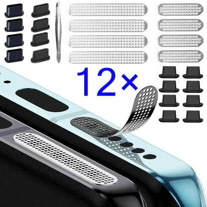 Universal Metal Mesh Anti-Dust Sticker – 1-12PCS Adhesive Net Cover for iPhone 16/15 Pro Max & Plus, Speaker Hole Protection