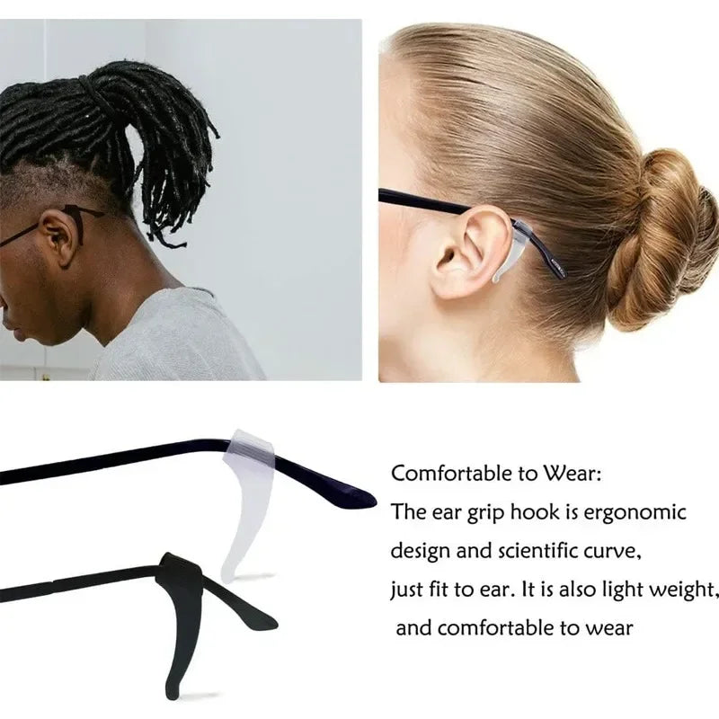 2/40PCS Silicone Ear Hooks for Glasses | Anti-Slip Eyewear Grip, Temple Sleeve & Sunglasses Holder Accessories