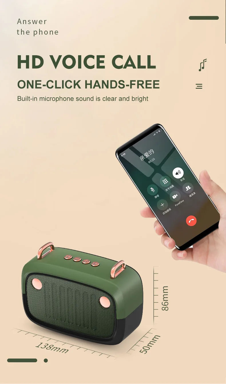 Wireless Portable Bluetooth Speaker — Mini Subwoofer Music Box with Hands-Free Function