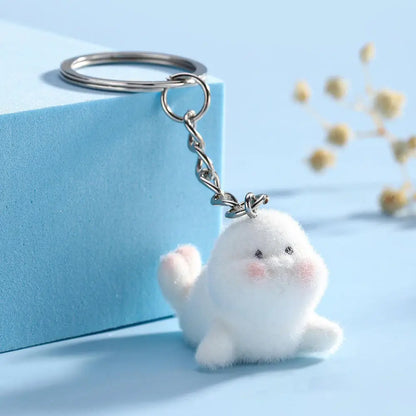 Cartoon Plush Koala Keychain – Cute Fluffy Doll Bag Pendant, DIY Keyring Charm Gift for Women