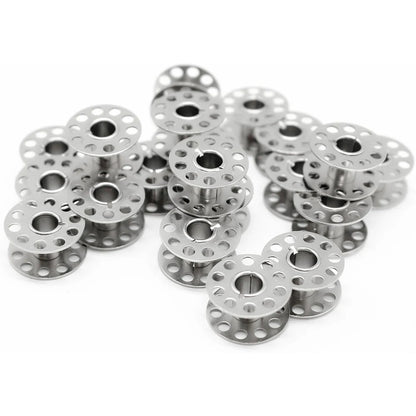 25PCS Metal Sewing Bobbins Set - Visible Mesh Storage Box for Singer Brother DIY Sewing Machine Accessories