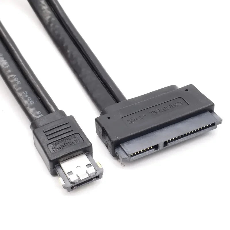 SATA HDD Power Adapter Cable - 7+15Pin to 22Pin eSATA USB 2.0 Adapter for 2.5 & 3.5-Inch Drives