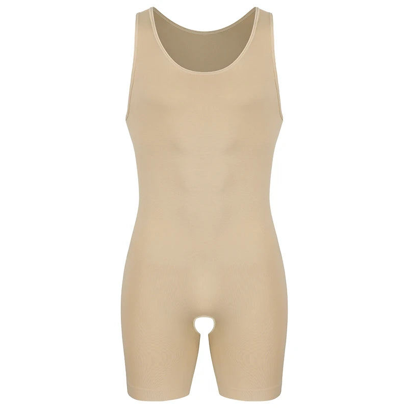 Men’s Sleeveless Bodysuit Shaper — Full Body Compression Undershirt, Tummy Control Slimming Vest Shapewear