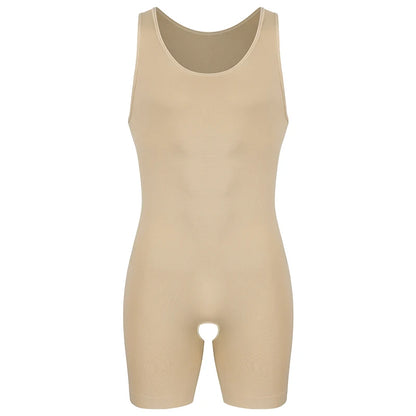 Men’s Sleeveless Bodysuit Shaper — Full Body Compression Undershirt, Tummy Control Slimming Vest Shapewear