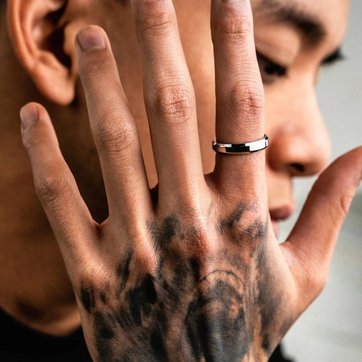 Punk Vintage Ethnic Rings for Men – Retro Viking Knot Rune, Black Geometric Square Stone Signet Jewelry