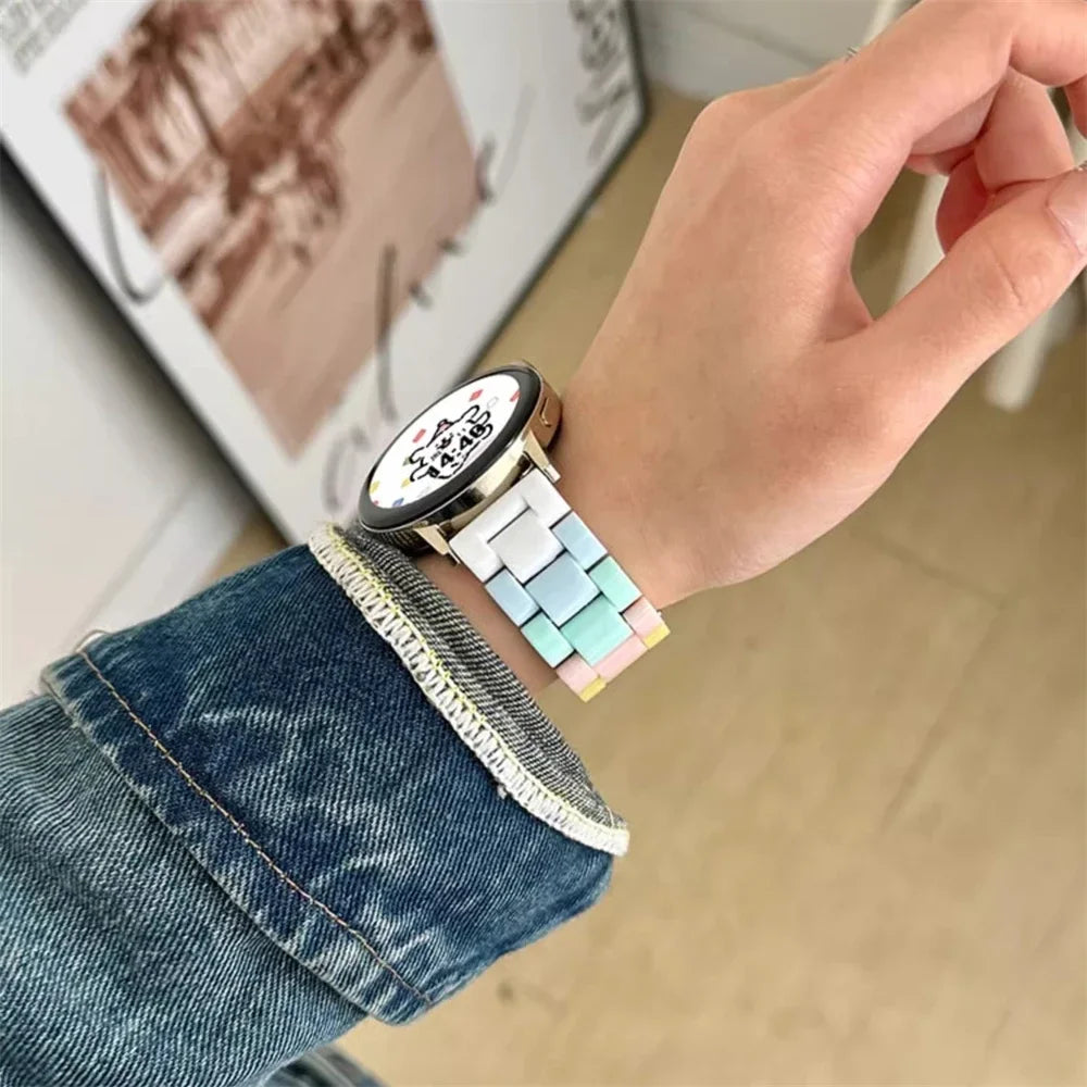 Cute Rainbow Candy Resin Watch Band for Samsung Galaxy Watch 4/5/6/7 Pro – Sport Bracelet Strap 20mm/22mm
