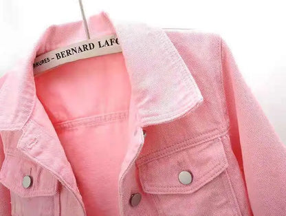Women’s Denim Jacket – Spring & Autumn Short Coat, Casual Pink Jean Jackets, Loose Purple, Yellow & Blue Outerwear Tops