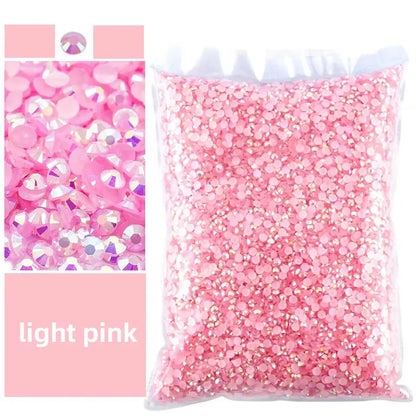 Jelly AB Resin Rhinestones 2-6mm — Non-Hotfix Flat Back Plastic Crystals & Strass Glitters, Large Pack