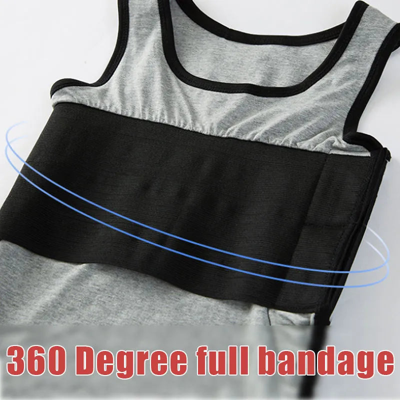 360° Full Coverage Chest Binder – Long-Style Sports Binder with 3-Row Buckle, Comfortable & Breathable