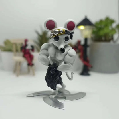 Anime Muscle Mouse Figurine – 8cm Collectible Figure Toy for Kids, Holiday Gift Model