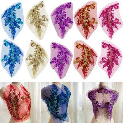 Phoenix Feather Sequin Embroidery Patch - DIY Clothing & Dress Applique Décor