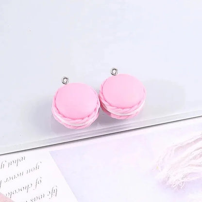 Macaron Cookie Resin Charms - 10pcs Cute Cartoon Food Pendants for DIY Jewelry Making