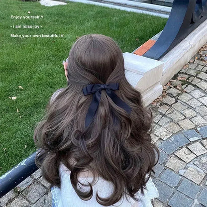 Fashion Cute Fabric Hair Bow Hairpin – Black & White Ribbon Hair Clips, Headwear for Women, Hair Jewelry Accessories