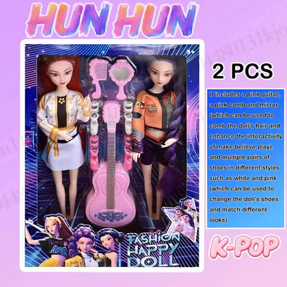 NEW KPop Demon Hunters Doll Toy — Rumi Mira Zoey Action Figure, Princess Baby Girl DIY Plastic Toy for Girls