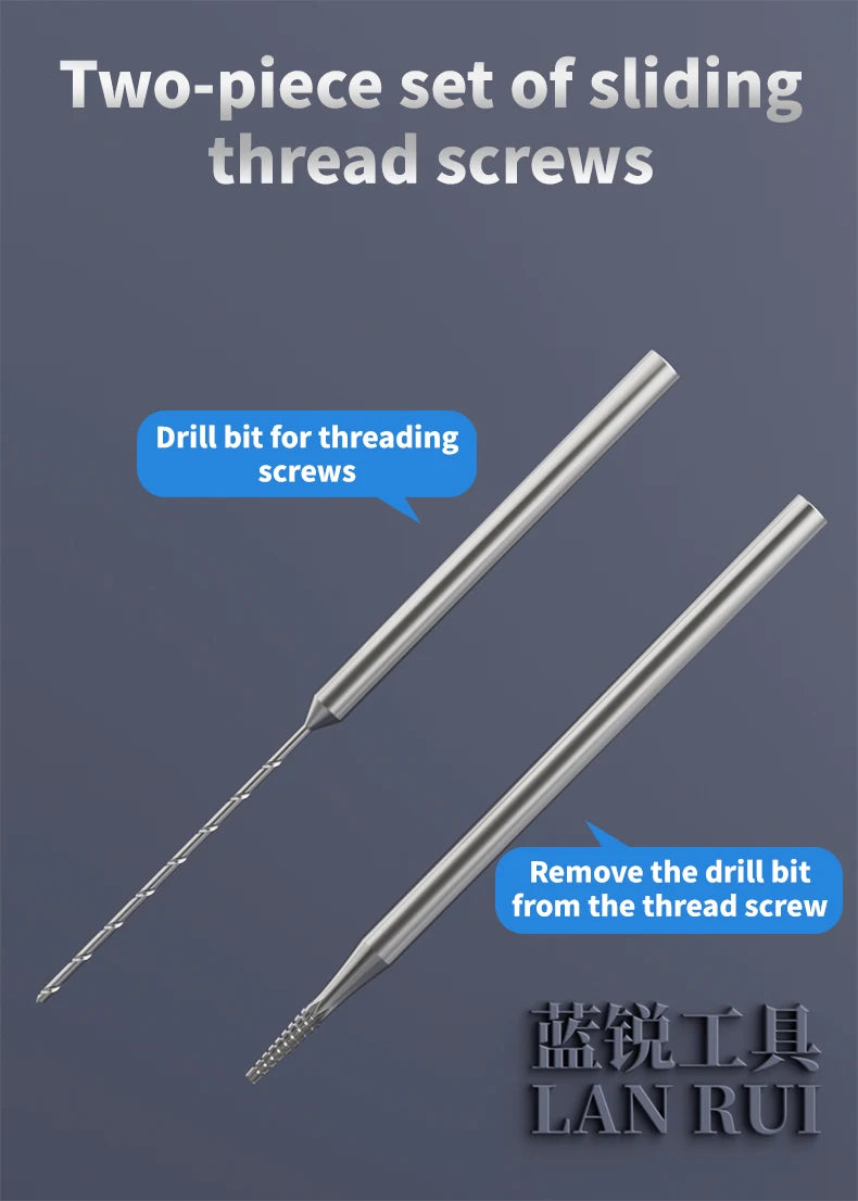 Lanrui U8 2.35mm Alloy Screw Extractor Drill Bit – Stripped Phone PCB Motherboard Screw Removal Repair Tool Kit