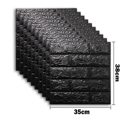 10pcs 3D Foam Wall Stickers – Self-Adhesive Waterproof Peel-and-Stick Brick Wallpaper for Interior Decoration