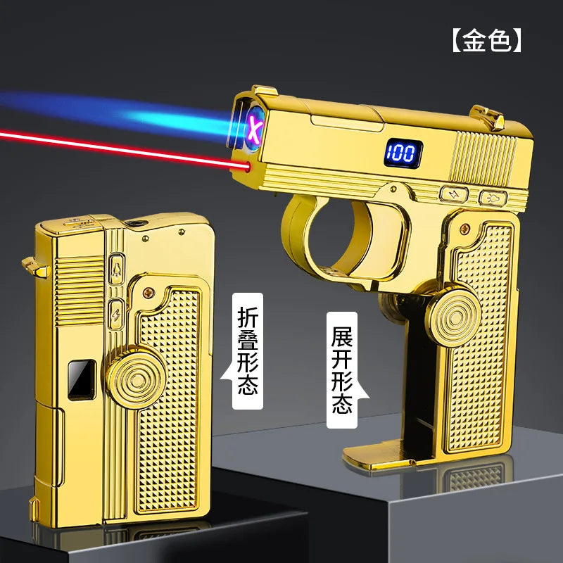 2025 Windproof Dual-Use Laser Lighter – Electric & Gas Multifunctional Metal Lighter for Men