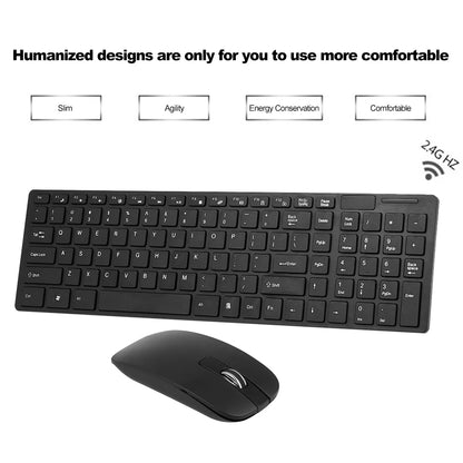 K-06 2.4G Wireless Keyboard and Mouse Combo – Plug and Play Black Set for Laptop