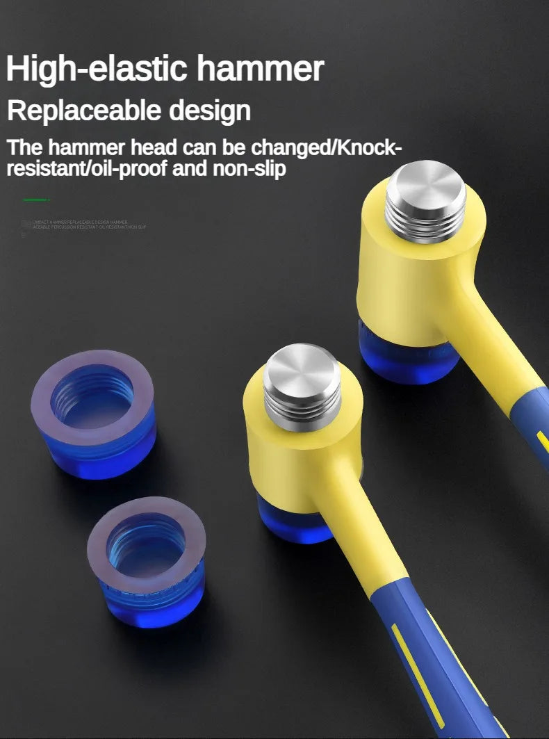 Double Head Installation Hammer — 25mm–45mm Detachable Rubber Mallet with Handle