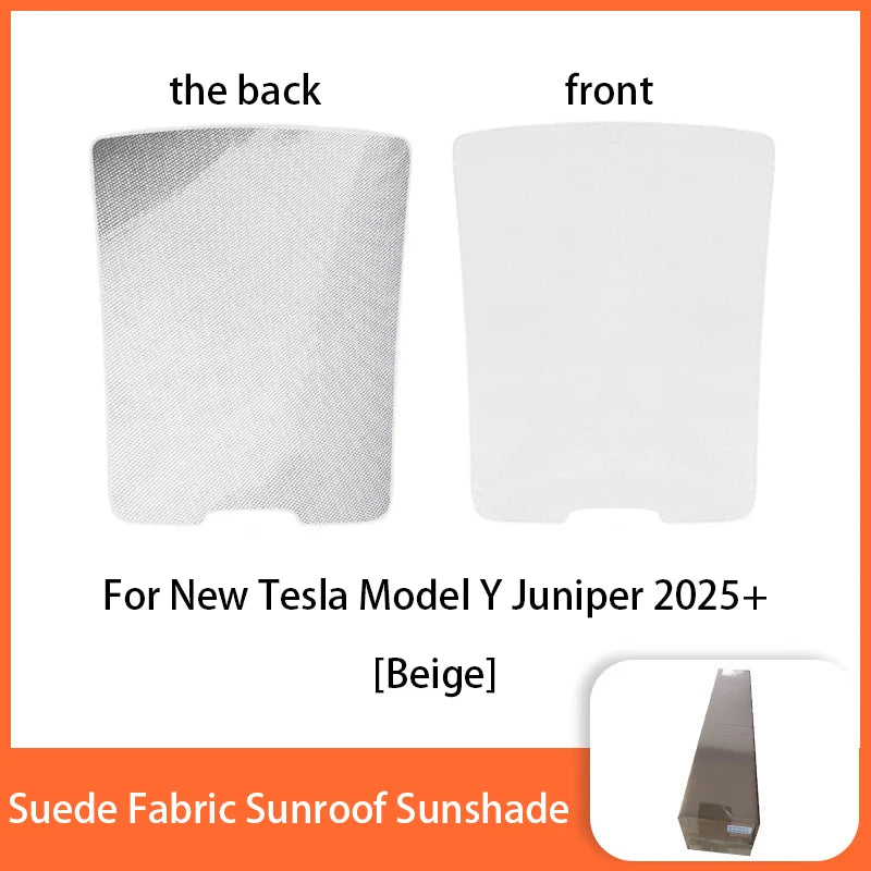 Electrostatic Sunshade for Tesla Model 3 & Y – Ice Cloth Sunroof Front & Rear Glass Skylight Interior Cooling Shade