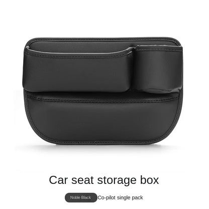 Leather Car Seat Gap Organizer – Multifunctional Crevice Filler with Cup Holder & Side Storage Pocket for Car Interior