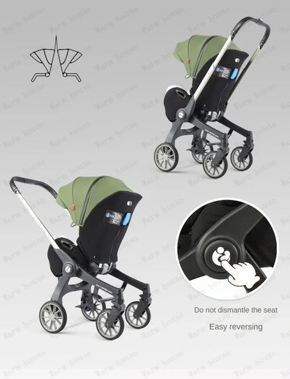 2025 New 4-in-1 Baby Stroller — Luxury Foldable Multifunctional Carriage & Portable Pram