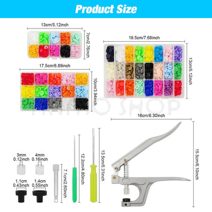 Plastic Snap Fastener Pliers Kit T5 – Resin Button Press Tool Set for DIY Sewing, Clothing & Handbags