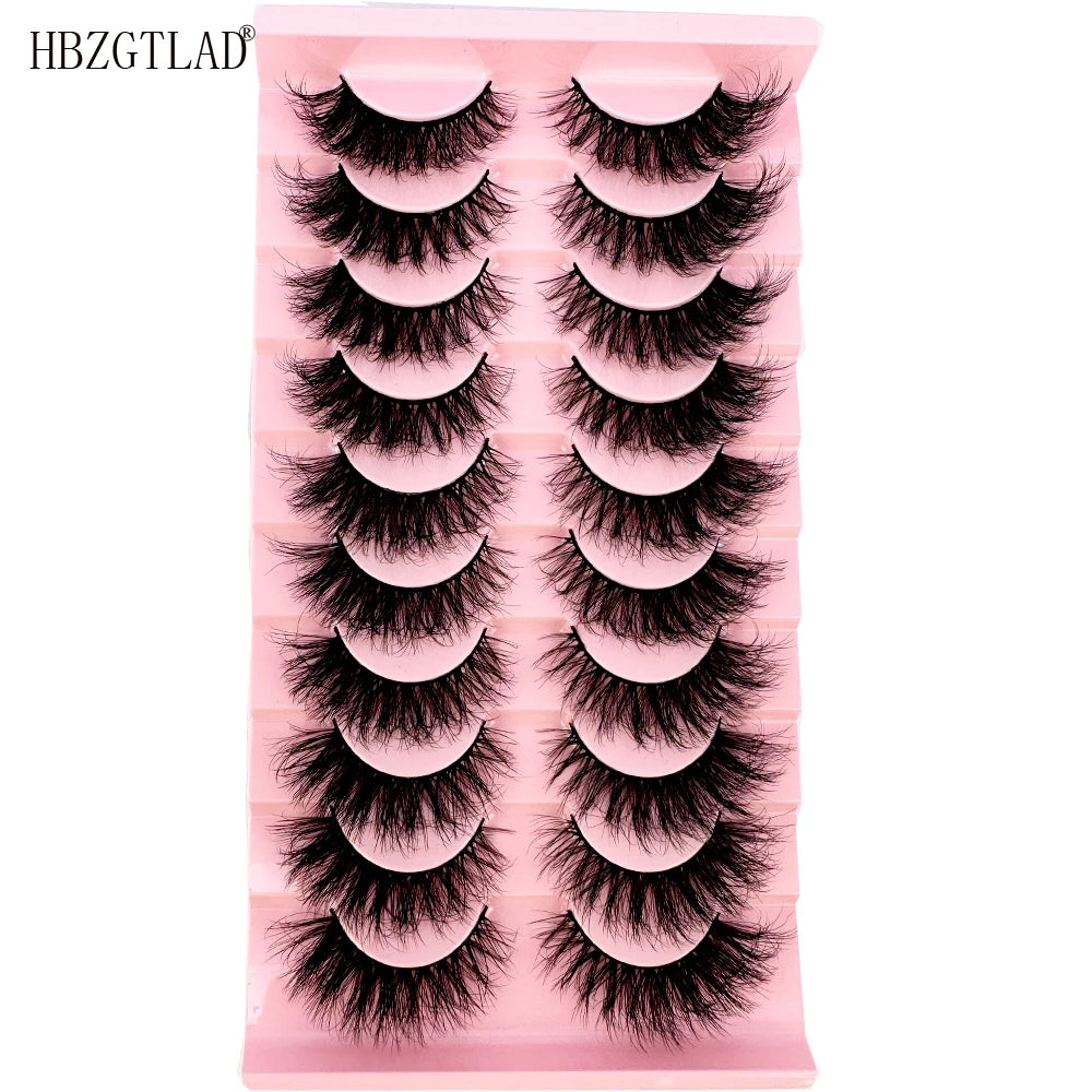10 Pairs 3D Mink False Eyelashes – Natural Long & Short Fake Lashes Makeup Kit (38 Styles)