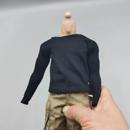 1/6 Scale Black T-Shirt for 12" (30cm) Action Figures — Male & Female DIY Model Accessories