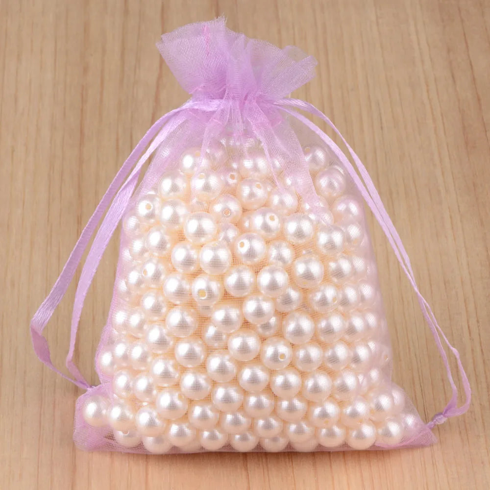 100pcs Organza Gift Bags – 7×9, 9×12, 10×15, 13×18cm Wedding & Jewelry Pouches