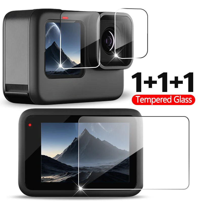LCD Screen Protector for GoPro Hero 9–13 – HD Clear Tempered Glass Lens Film, Camera Accessories