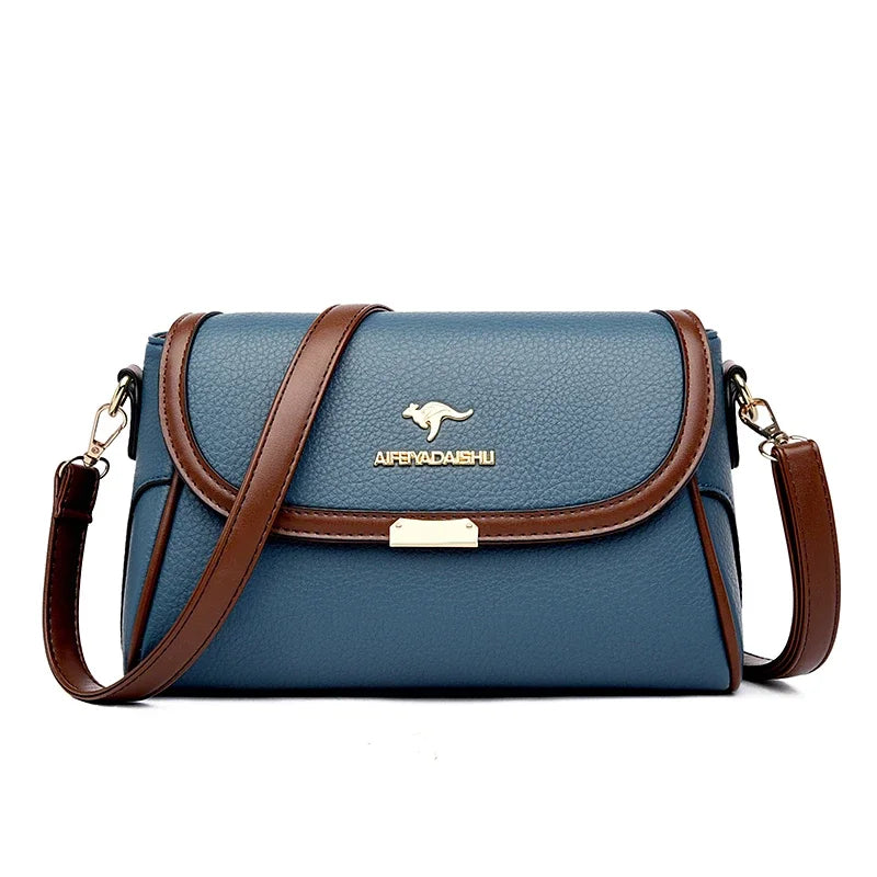 2024 Women’s Small Leather Shoulder Bag – High-Quality Solid Color Designer Crossbody Messenger Bag