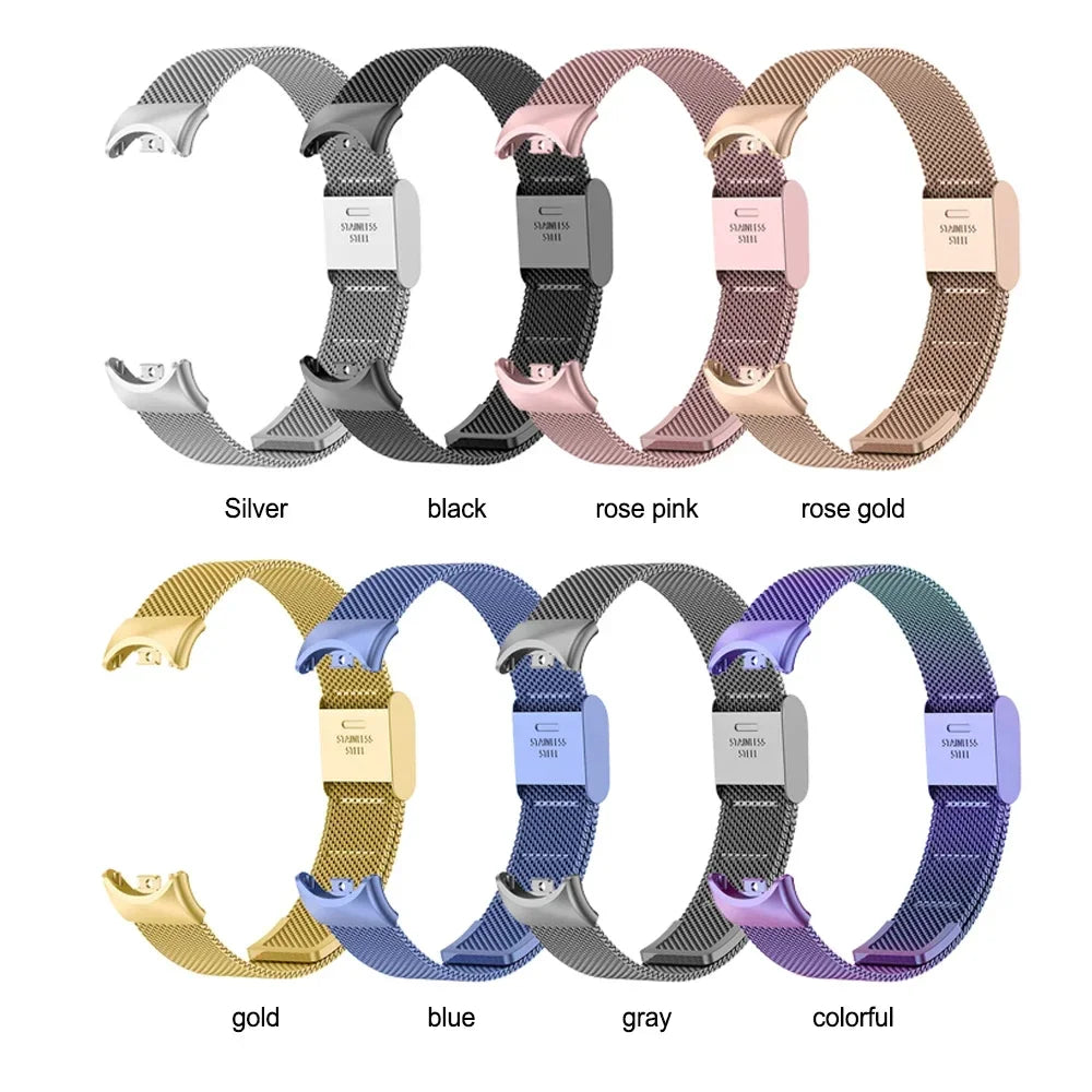 Stainless Steel Mesh Strap for Xiaomi Mi Band 9 & 8 – Metal Replacement Watchband Accessory