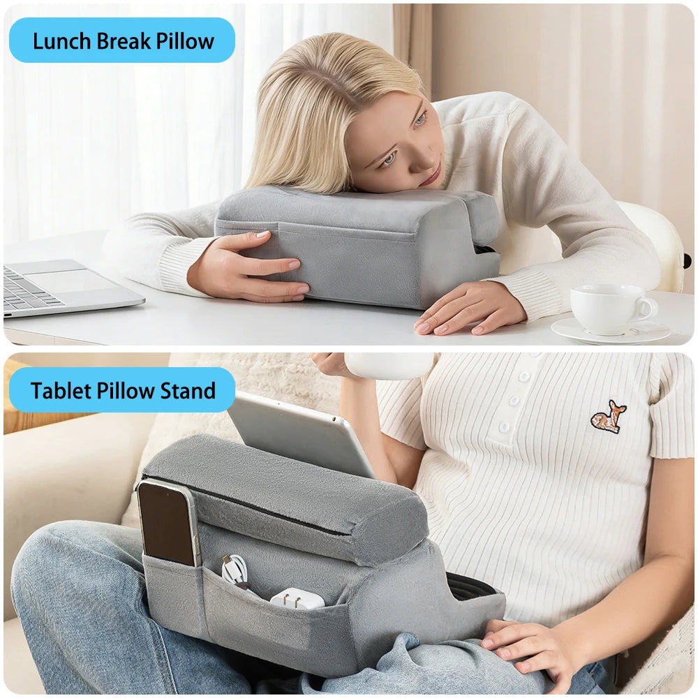 Multi-Functional Tablet Pillow Stand – Foldable 4-Angle Mobile & Tablet Holder for Comfortable Reading & Watching