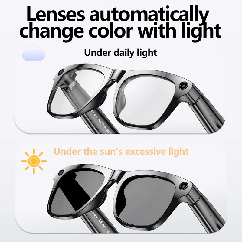 Xiaomi Mijia 4K HD AI Smart Glasses — Color Changing with 100MP Camera, Bluetooth Call & Voice Assistant Control