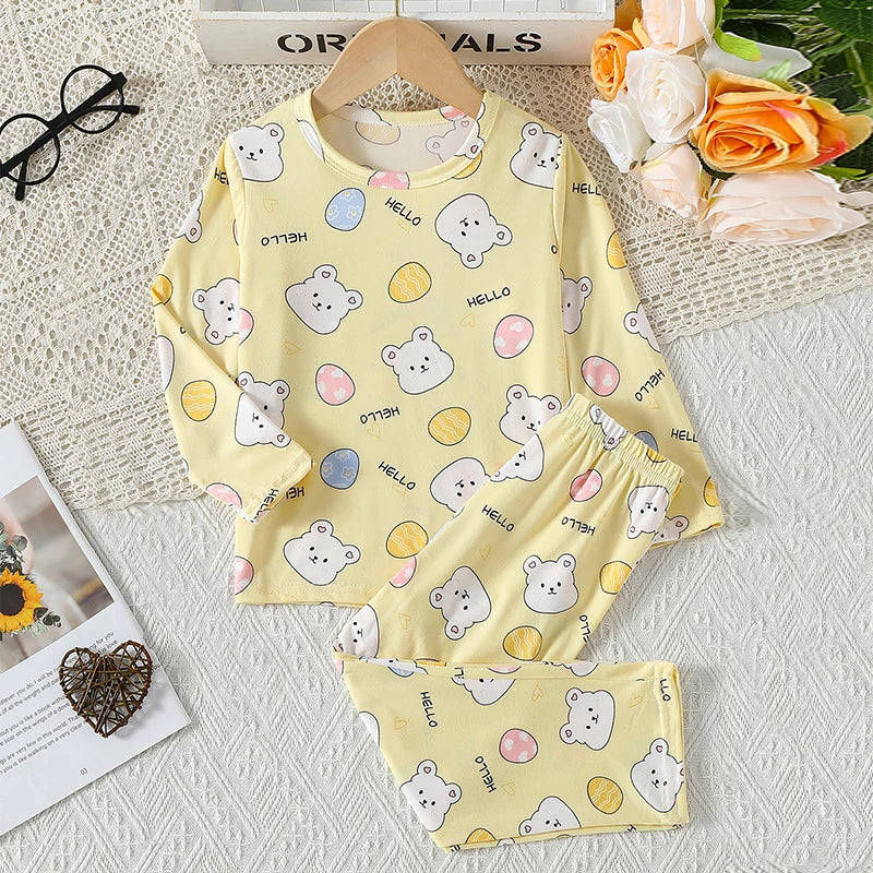 Kids' 2-Piece Summer Outfit Set - Cute Short Sleeve Top and Shorts for Boys & Girls