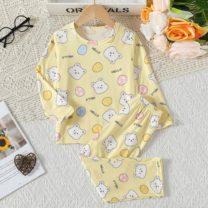 Kids' 2-Piece Summer Outfit Set - Cute Short Sleeve Top and Shorts for Boys & Girls
