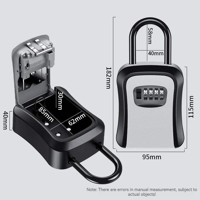 4 Digit Code Key Box – Waterproof Outdoor Password-Protected Storage with Steel Wire Hook for Key Hanging and Security