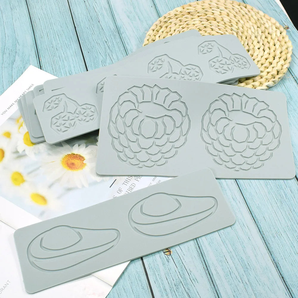 Various Leaves & Geometric Flower Silicone Cake Lace Mold — Cake Decorating Border Tool for Baking