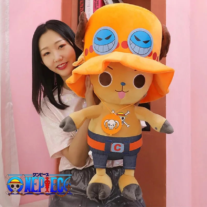 One-Piece Anime Plush — Monkey D. Luffy & Tony Chopper Stuffed Doll, 35–70cm, Sleeping Pillow Toy Gift
