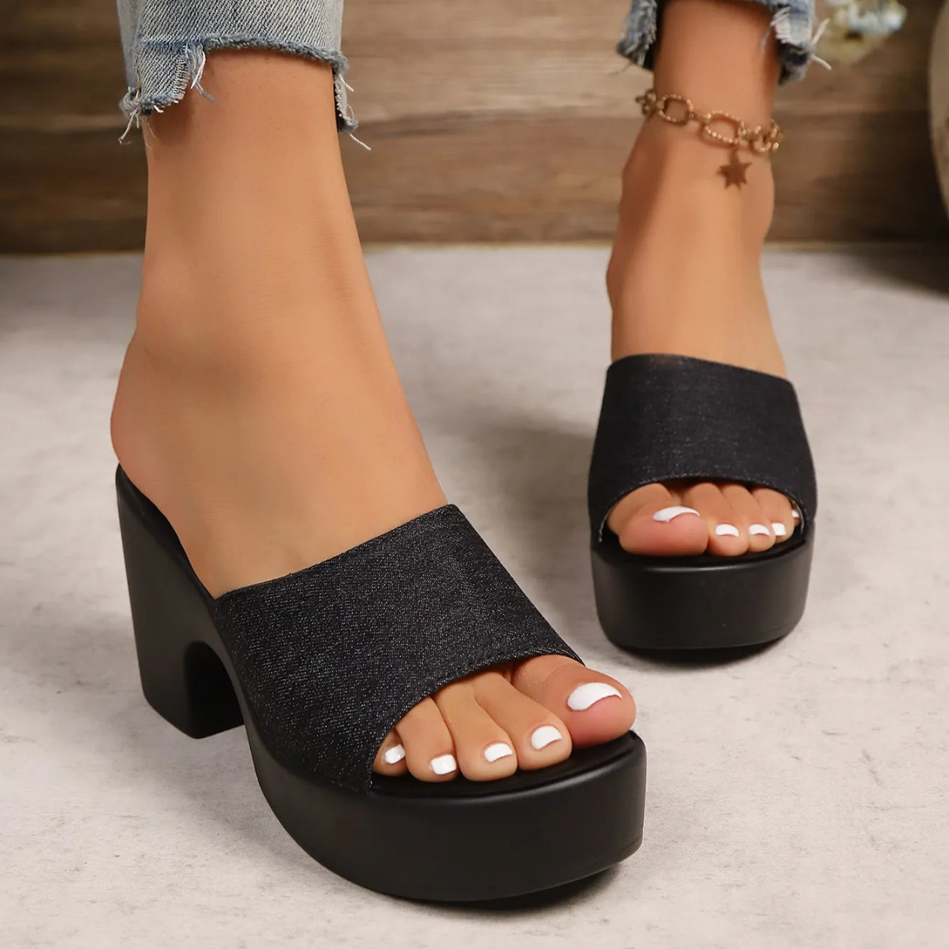 Summer Women’s Open-Toe Platform Sandals – Chunky Heel Flip Flops Outdoor Fashion Shoes