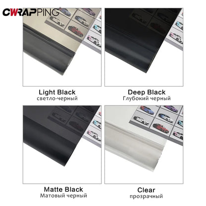 30x200cm Car Headlight & Taillight Tint Stickers – Waterproof Smoke Black Fog Light Film
