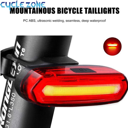 USB Rechargeable Bicycle Taillight – MTB Red LED Rear Cycling Warning Light for Mountain Bike Safety Lamp
