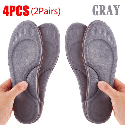 4D Massage Warm Pile Shoe Insoles – Super Soft Latex Sports Insoles with Arch Support, Orthopedic Running & Basketball Foot Comfort