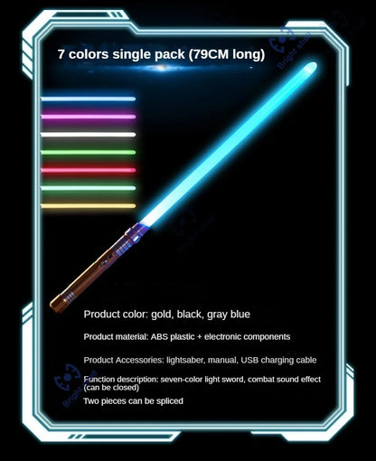 RGB Metal Lightsaber Toy – 15-Color Changing Laser Sword with Sound Effects, Force FX Jedi Blaster Gift for Kids