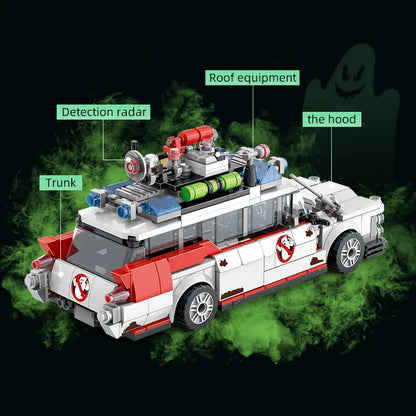 Creative Ghostbusters ECTO-1 Vehicle – Technical Building Blocks Racing Car Model, Assembly Toy for Kids & Adults