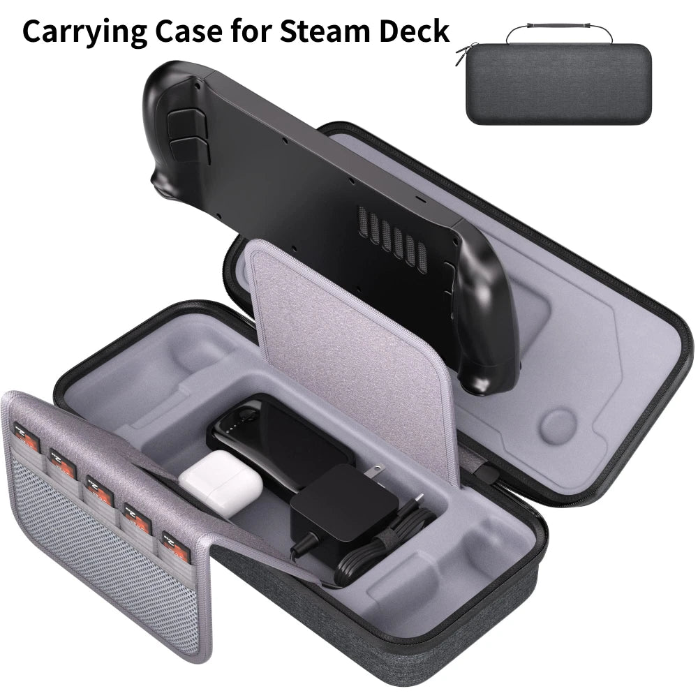Carrying Case for Steam Deck – Portable Storage Bag with Card Slots for Gaming Accessories