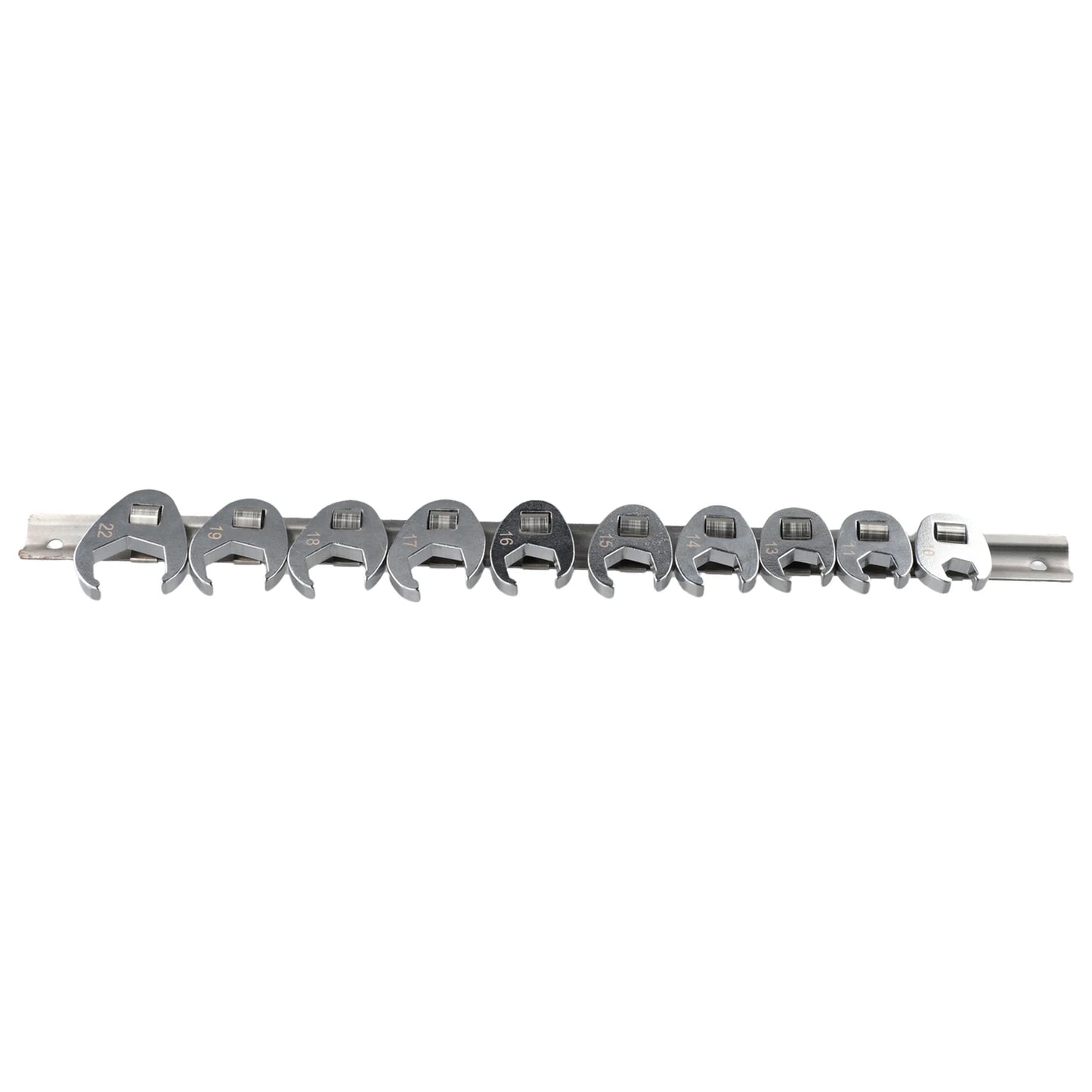 10pcs 3/8" Drive Crowfoot Wrench Set — 10-22mm Metric Open-End Spanners for Torque Wrenches